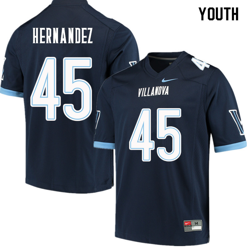 Youth #45 Lorenzo Hernandez Villanova Wildcats College Football Jerseys Sale-Navy